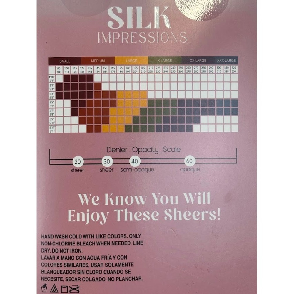 Silk Impressions Cocoa Light Support Sheer Pantyhose 2 Pair XXXL High Waisted - Picture 7 of 7
